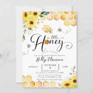 A Little Honey Sunflower Baby Shower Invitation