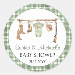 A little hunter baby shower cupcake topper classic round sticker