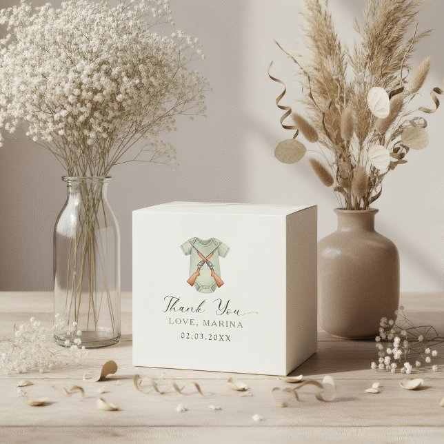 A little hunter is on the way baby shower  favour box (hunting favor box)