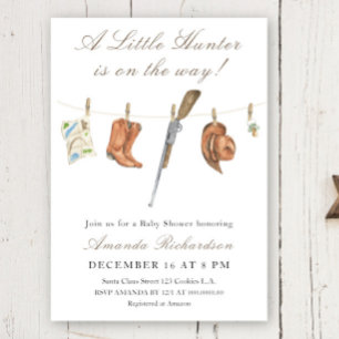 A Little Hunter is on the way Baby Shower Invitation