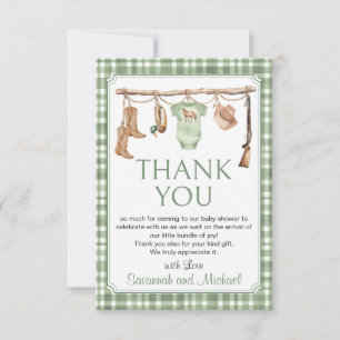 A Little Hunter Is On The Way Baby Shower Thank You Card