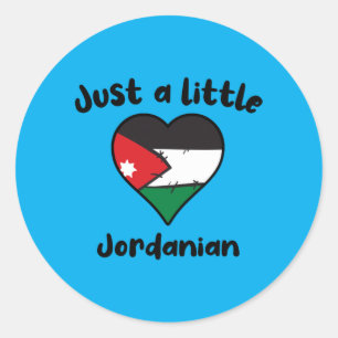 A Little Jordanian Cute Jordan Flag Heart Classic Round Sticker
