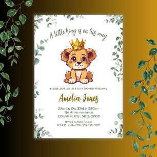 A Little King is on his way Baby Shower  Invitation