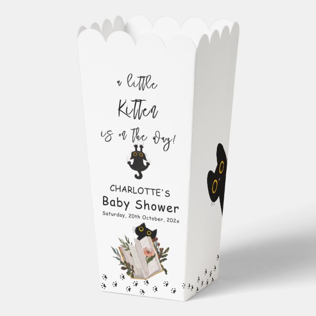A Little Kitten Is On The Way Cute Cat Baby Shower Favour Box (Front)