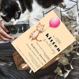 a little kitten Kitty Baby Shower Invitation