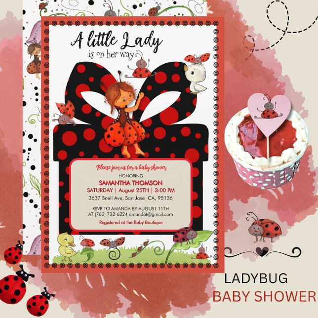 A Little Lady is on Her Way Polka Dot Invitation (A Little Lady is on Her Way Polka Dot Invitation)