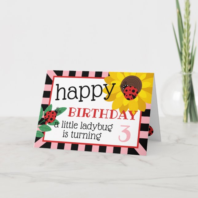 A Little Ladybug Happy Birthday Card (Front)