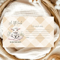 A Little Lamb Baby Shower Note for Baby