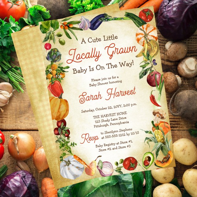 A Little Locally Grown Baby Is On the Way Shower Invitation (A Little Locally Grown Baby Is On the Way Shower Invitation)