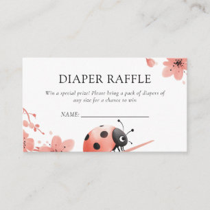 A Little Love Bug Baby Shower Diaper Raffle Enclosure Card