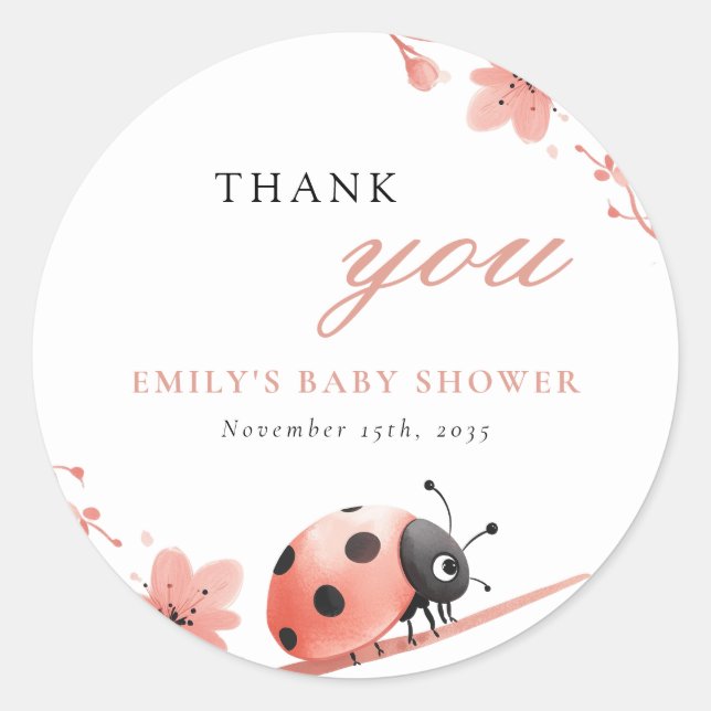 A Little Love Bug Is On The Way Baby Shower Classic Round Sticker (Front)