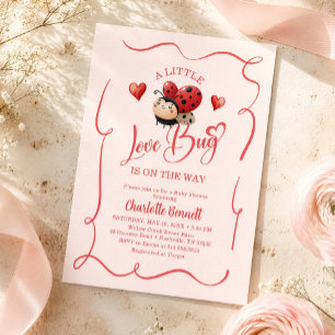 A Little Love Bug Is On The Way Baby Shower Invitation
