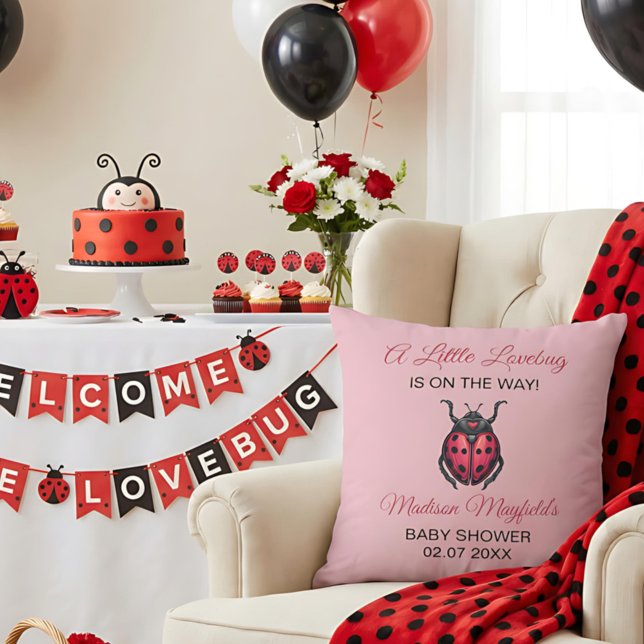 A Little Love Bug Is On The Way Ladybug Cushion (Creator Uploaded)
