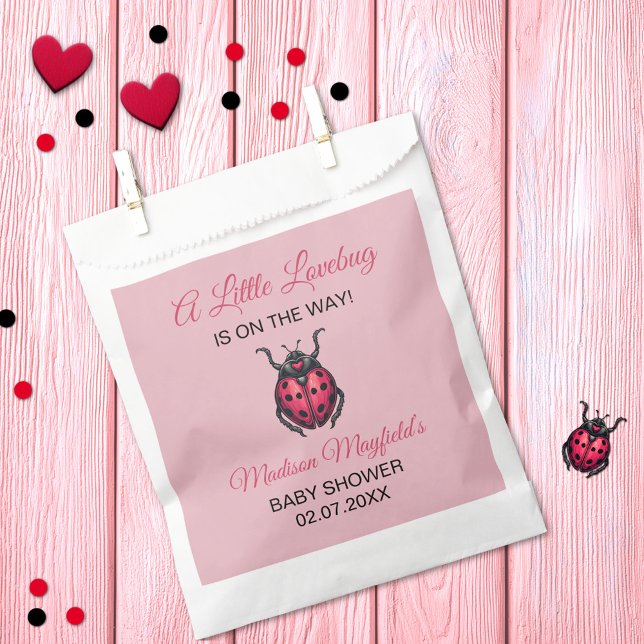 A Little Love Bug Is On The Way Ladybug Favour Bags (Creator Uploaded)
