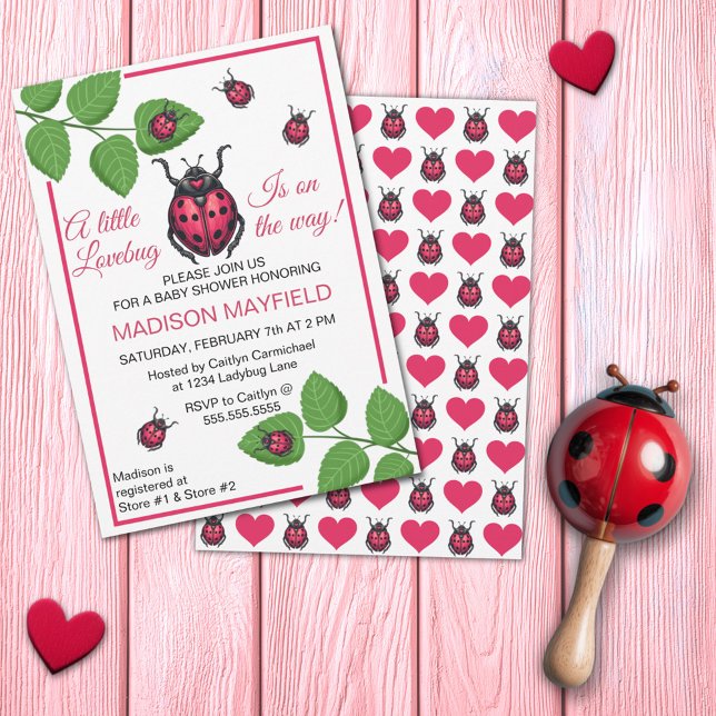 A Little Love Bug Is On The Way Ladybug Invitation (Creator Uploaded)