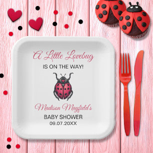 A Little Love Bug Is On The Way Ladybug Paper Plate