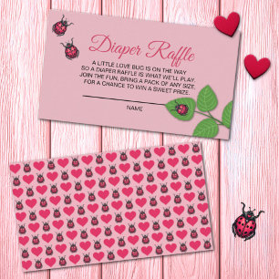 A Little Love Bug Ladybug Diaper Raffle Enclosure Card