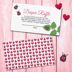 A Little Love Bug Ladybug Diaper Raffle Enclosure Card