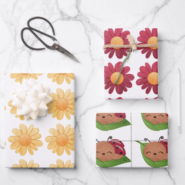 A Little Love Bug Wrapping Paper Sheet (Front)