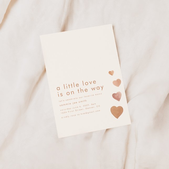 A Little Love is on the Way Heart Baby Shower Invitation (Creator Uploaded)