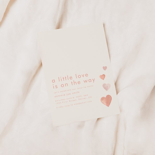 A Little Love is on the Way Heart Baby Shower Invitation (Creator Uploaded)