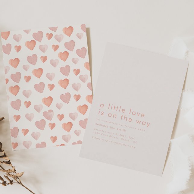 A Little Love is on the Way Heart Baby Shower Invitation (Creator Uploaded)