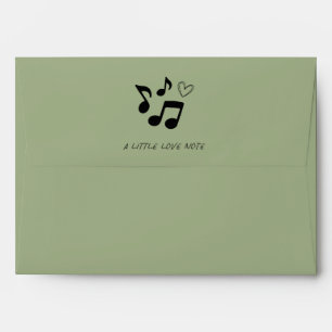 'A Little Love Note' Calming Sage Green Wedding Envelope