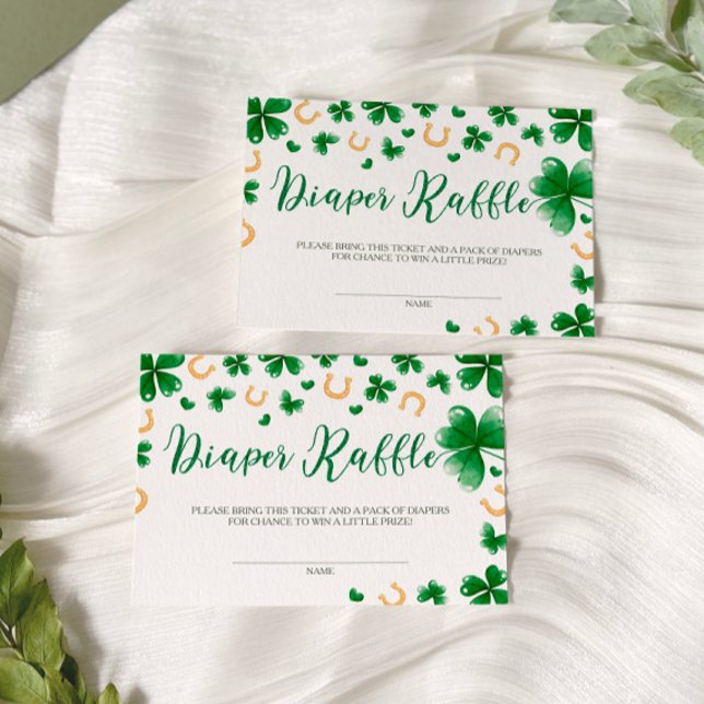 A Little Lucky Charm Baby Shower Diaper Raffle Enclosure Card (Creator Uploaded)