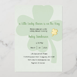 A Little Lucky Charm is on the Way Invitation