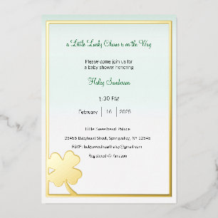 A Little Lucky Charm is on the Way Invitation