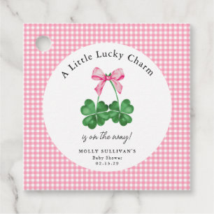 A Little Lucky Charm Shamrock Baby Shower Favour Tags