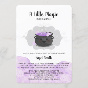 A Little Magic Is Brewing Drive By Baby Shower Invitation