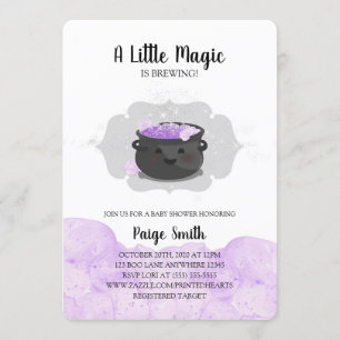 A Little Magic Is Brewing Halloween Baby Shower Invitation