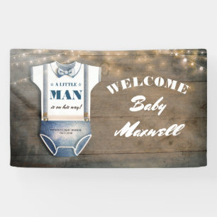 A Little Man Baby Shower Baby Boy Banner