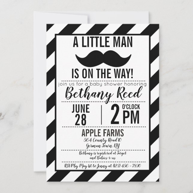 A Little Man is on the way Baby Shower Invitation (Front)