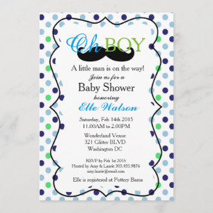 A Little Man is on the Way Baby Shower Invitations