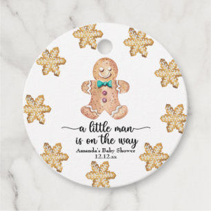 A little man is on the way! Christmas cookies Favour Tags