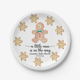 A little man is on the way! Christmas cookies Paper Plate