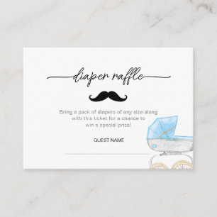 A little man is On the Way Diaper Raffle Enclosure Card