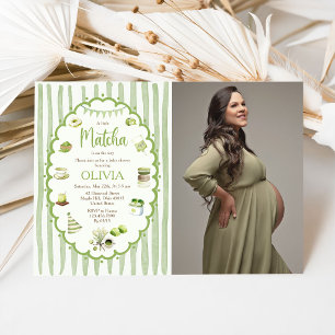 A Little Matcha is on the way Baby Shower Invite