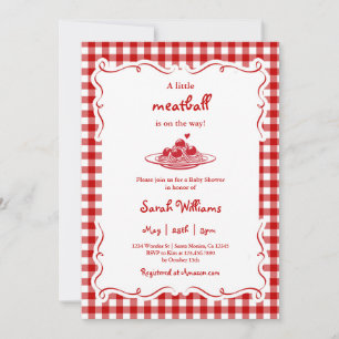 A Little Meatball Baby Shower Invitation