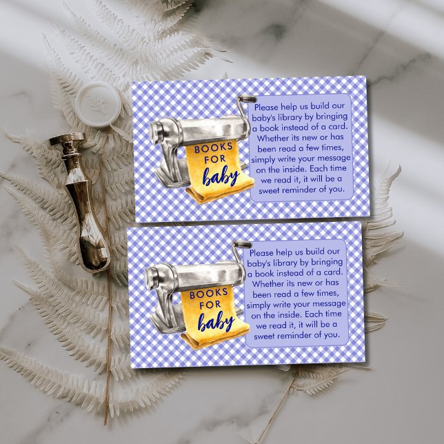 A Little Meatball Books For Baby Blue Baby Shower Enclosure Card (Creator Uploaded)