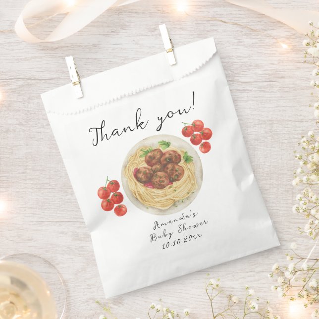 A little Meatball is on the way Baby Shower Favour Bags (Clipped)