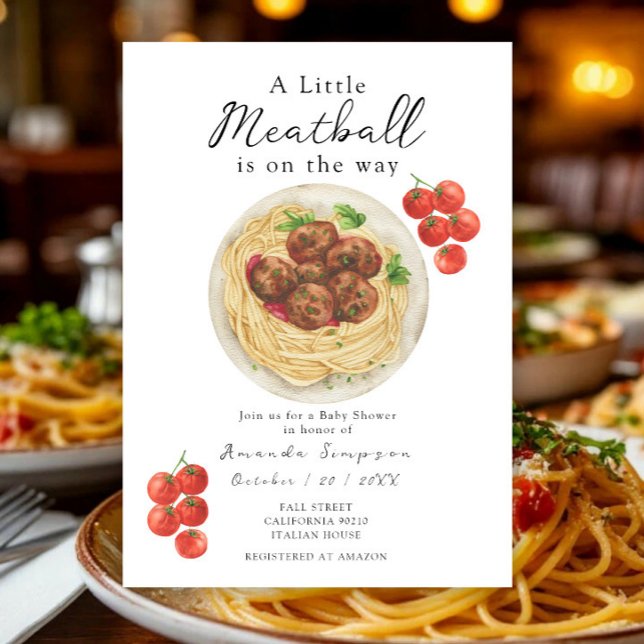 A little Meatball is on the way Baby Shower Invitation (Creator Uploaded)