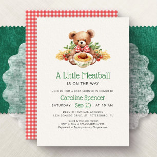 A Little Meatball Is On The Way Baby Shower Invitation