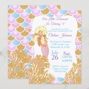 A Little Mermaid 00th Birthday Invitation