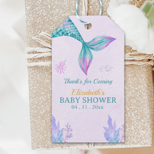 a Little Mermaid is on her way Girl Baby Shower Gift Tags