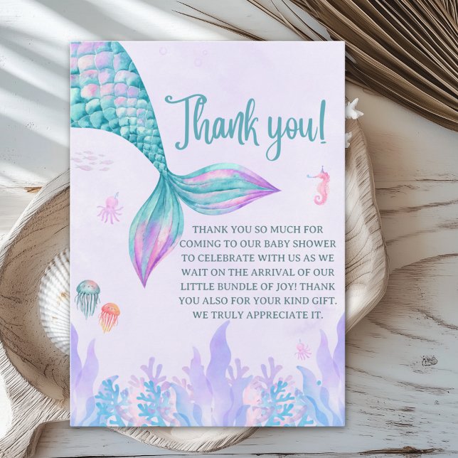 a Little Mermaid is on her way Thank You Card (Creator Uploaded)