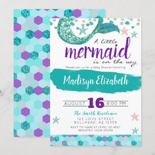 A little Mermaid is on the way Baby Shower Invitation