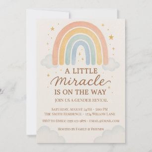 A Little Miracle Is On The Way Gender Reveal Invitation